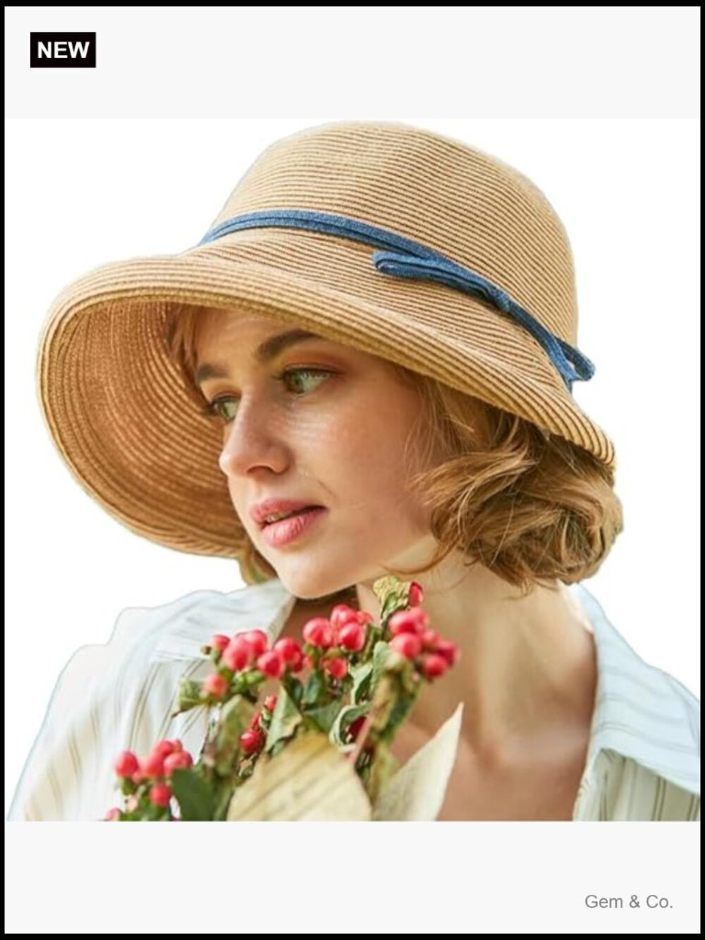 Foldable Sun Hat with Chin Straw Bonnet